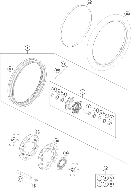 Explosionsgrafik VORDERRAD