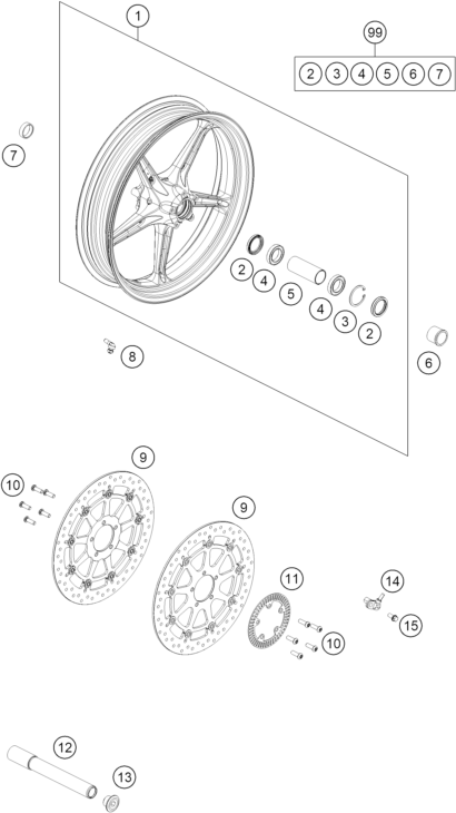 Explosionsgrafik VORDERRAD