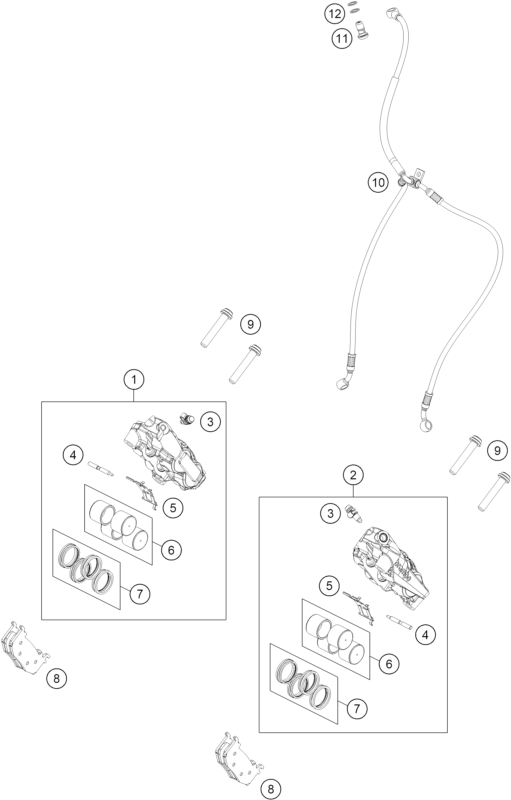 Explosionsgrafik BREMSZANGE VORNE