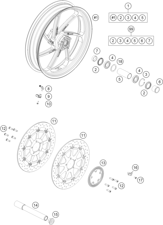 Explosionsgrafik VORDERRAD