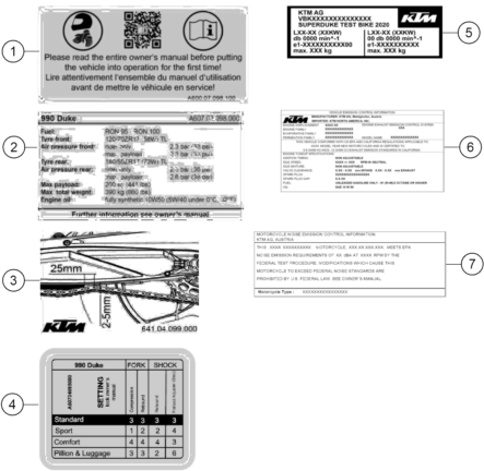 Explosionsgrafik TECHNISCHE INFO AUFKLEBER
