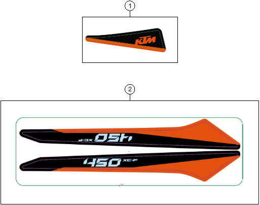 Explosionszeichnung der Baugruppe DEKOR, Position 2 ist markiert