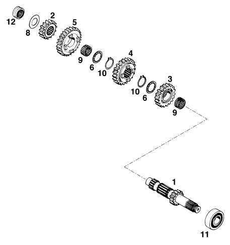 Explosionsgrafik GETRIEBE I - ANTRIEBSWELLE