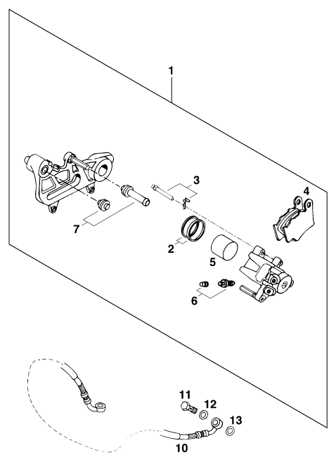 Explosionsgrafik BREMSZANGE HINTEN