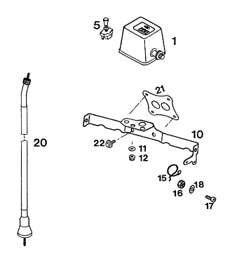 Explosionszeichnung der Baugruppe INSTRUMENTE / SCHLOSSSYSTEM, Position 5 ist markiert
