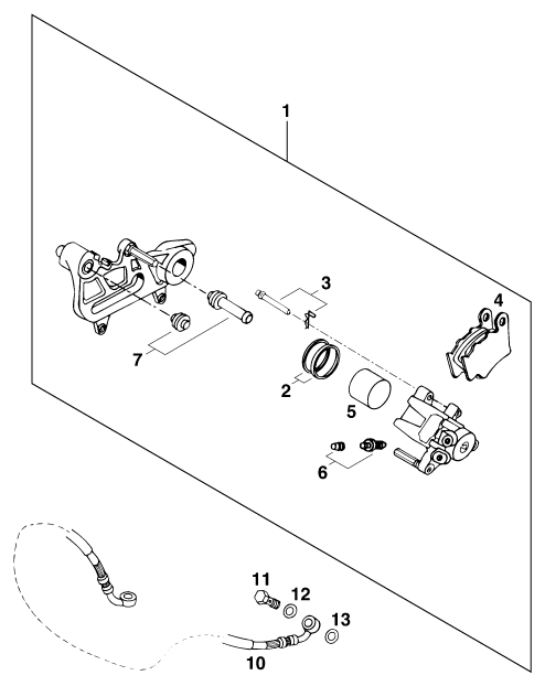 Explosionsgrafik BREMSZANGE HINTEN