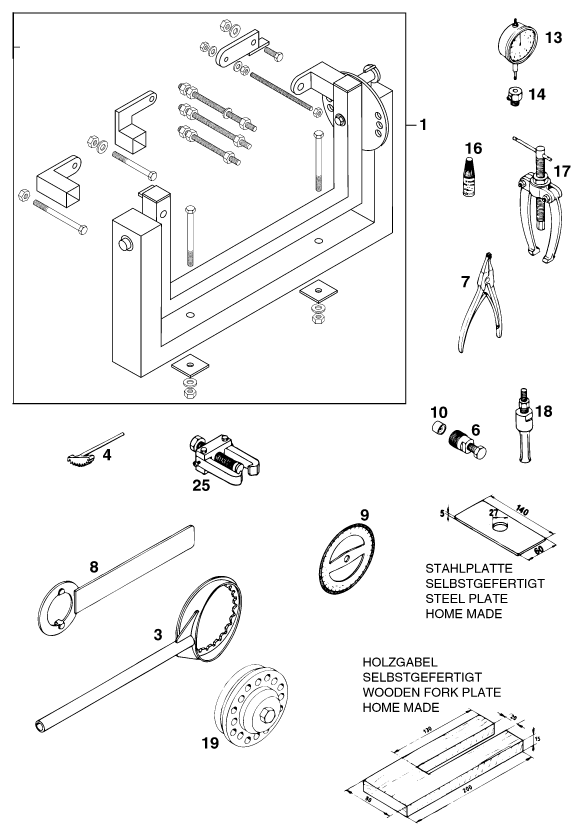 Explosionsgrafik SPEZIALWERKZEUG (Motor)