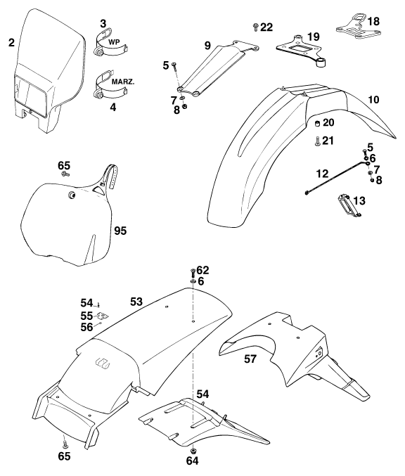 Explosionsgrafik MASKE, KOTFLÜGEL