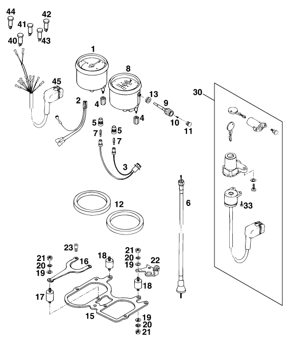 Explosionsgrafik INSTRUMENTE / SCHLOSSSYSTEM