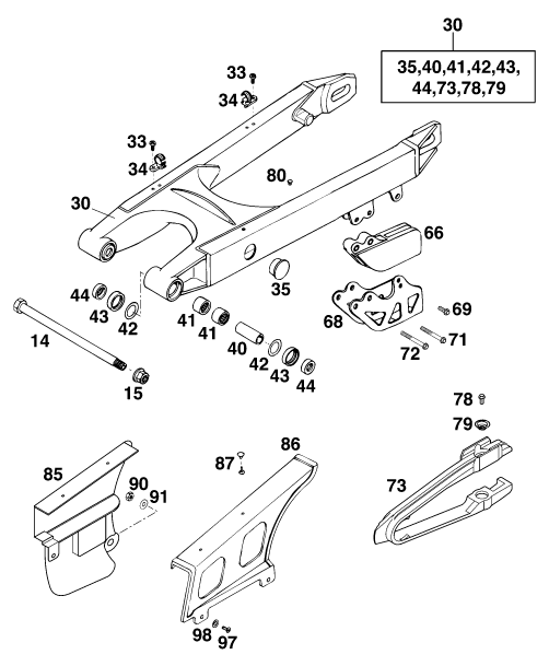 Explosionsgrafik SCHWINGARM