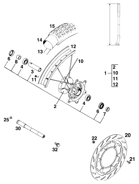 Explosionsgrafik VORDERRAD