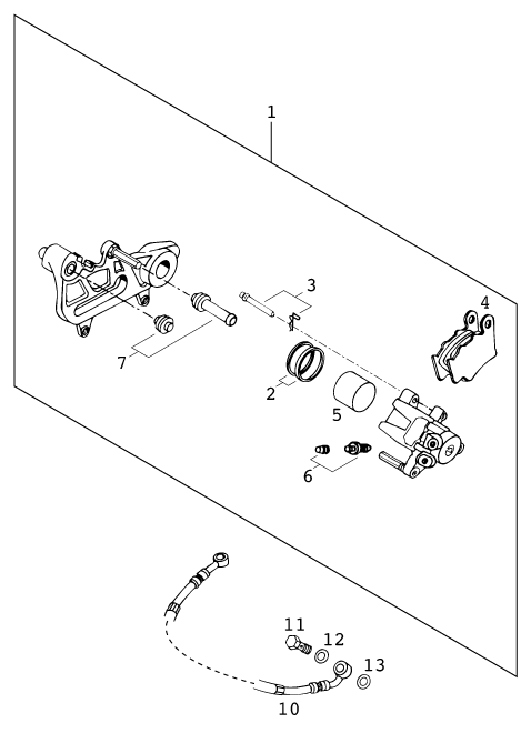 Explosionsgrafik BREMSZANGE HINTEN