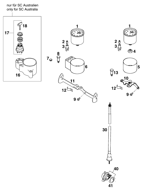 Explosionsgrafik INSTRUMENTE / SCHLOSSSYSTEM