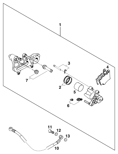 Explosionsgrafik BREMSZANGE HINTEN