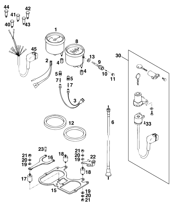 Explosionsgrafik INSTRUMENTE / SCHLOSSSYSTEM