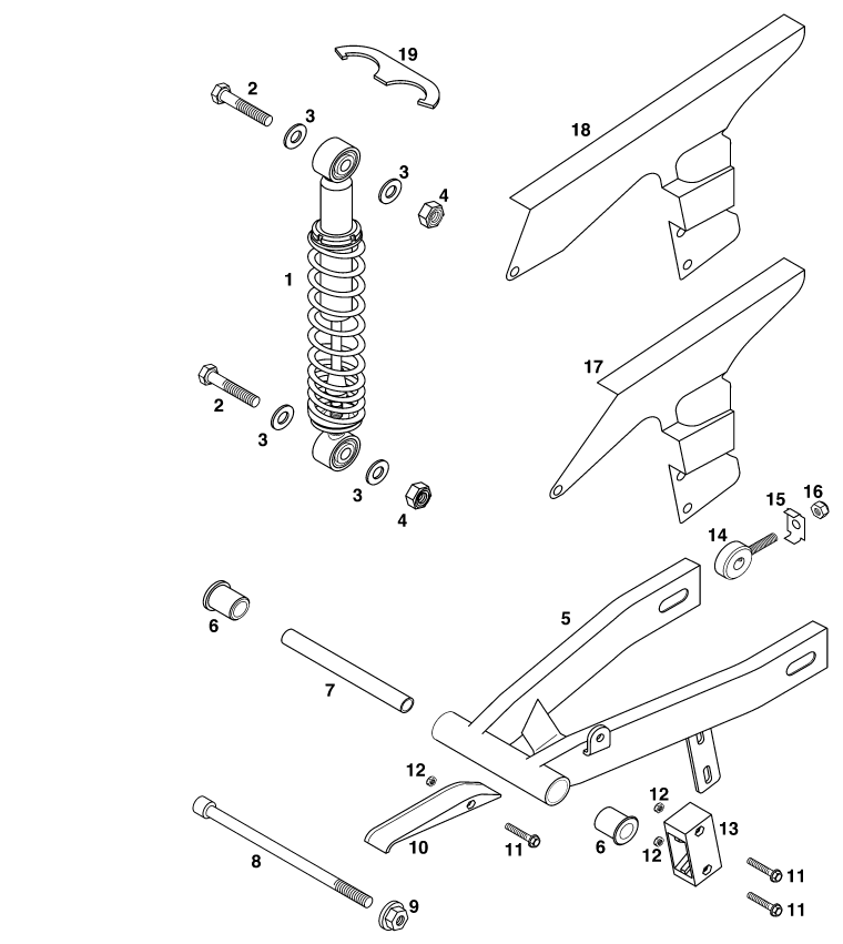 Explosionsgrafik SCHWINGARM