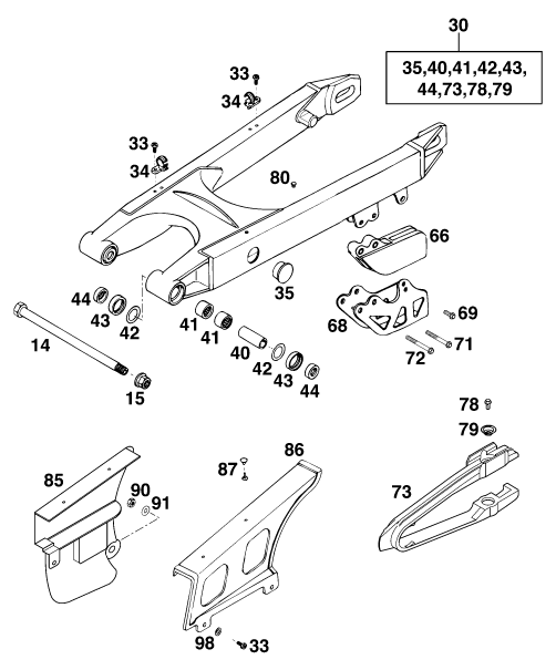 Explosionsgrafik SCHWINGARM