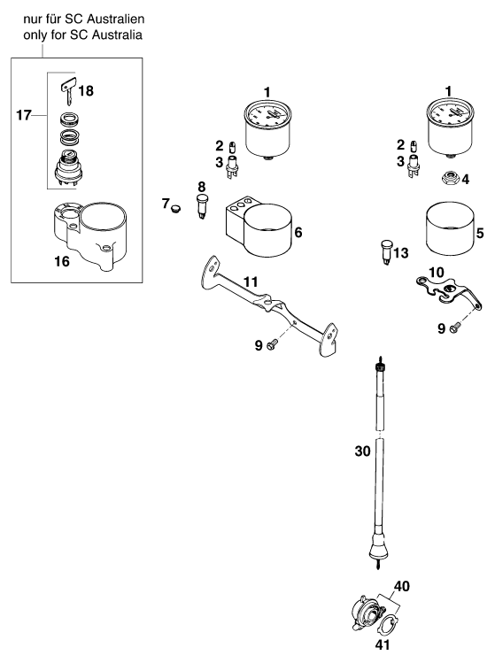 Explosionsgrafik INSTRUMENTE / SCHLOSSSYSTEM