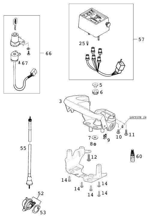 Explosionsgrafik INSTRUMENTE / SCHLOSSSYSTEM