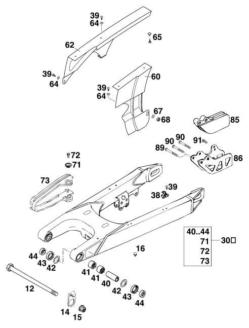 Explosionsgrafik SCHWINGARM