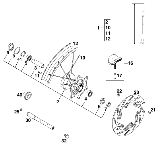 Explosionsgrafik VORDERRAD