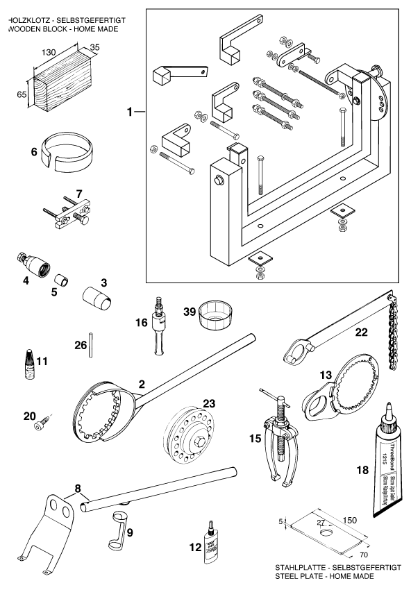 Explosionsgrafik SPEZIALWERKZEUG (Motor)