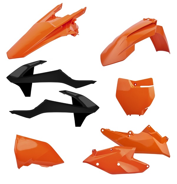 Kunststoffteilekit KTM EXC/EXCF 17- orange/schwarz