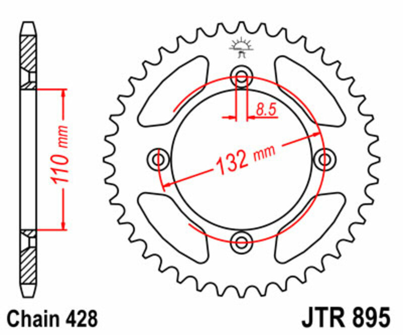 JT SPROCKETS Kettenrad Stahl Standard - 428