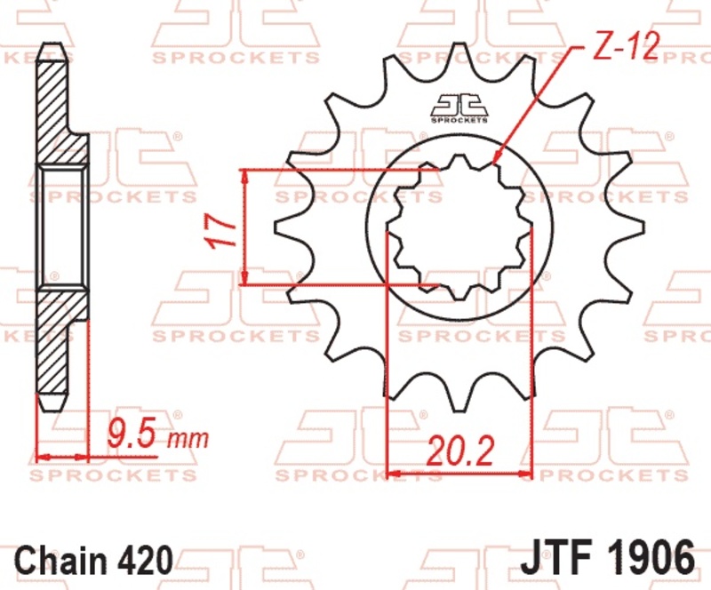 JT SPROCKETS Standard Stahlritzel vorne - 420