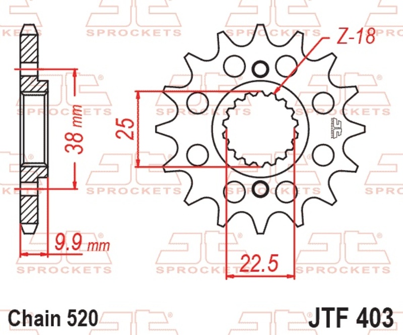 JT SPROCKETS Standard Stahlritzel vorne - 520