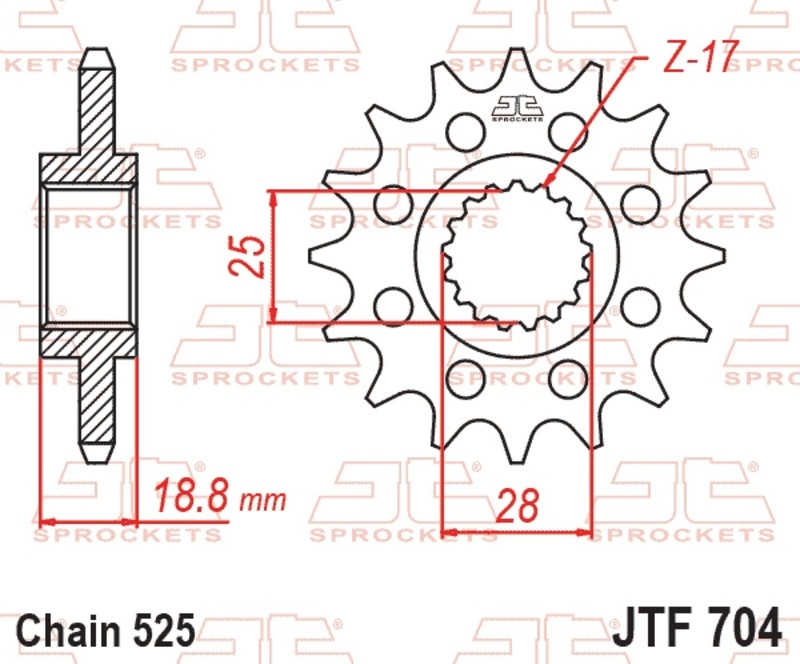 JT SPROCKETS Standard Stahlritzel vorne - 525