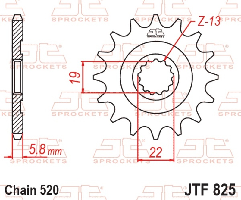 JT SPROCKETS Geriffeltes ultraleichtes selbstreinigendes Stahl-Ritzel - 520