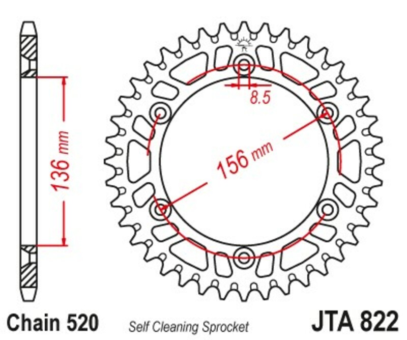 JT SPROCKETS Kettenrad Alu Standard - 520