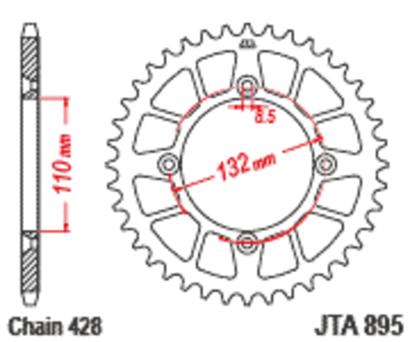 JT SPROCKETS Kettenrad Alu Standard - 428